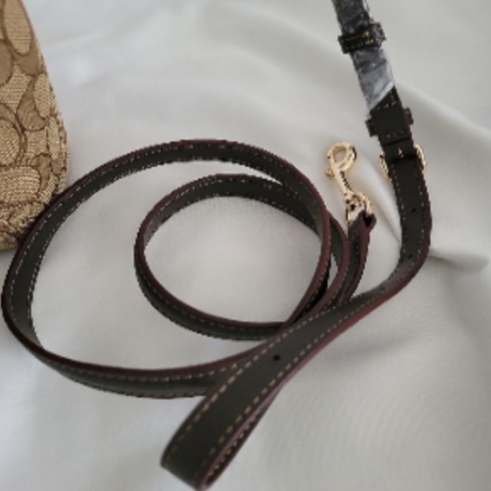 NWT Coach Outline Signature Small Kelsey Handbag Khaki Brown - Picture 2 of 15